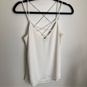 Express Cream Tank Top with Strappy Design